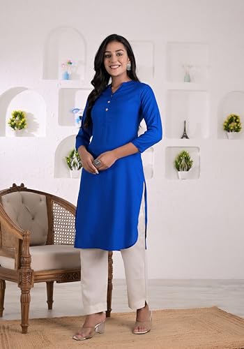 Image of Armiya Rayon Solid Straight Kurta /Kurti for Women & Girls