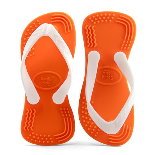 Image of Smily Mia Baby Teething Toys for 3-6Months, 6-12Months Babies, Flip-Flop Shaped Baby Teether for Teething Relief and Gum Massaging, Adorable Baby Toys for 3M+, Orange