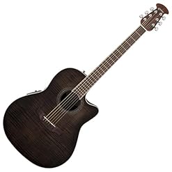 Ovation Celebrity Standard Plus Guitare électro-acoustique Noir transparent/érable flamme. - Les Beatles, Paul McCartney, John Lennon, RIngo Starr, George Harrison