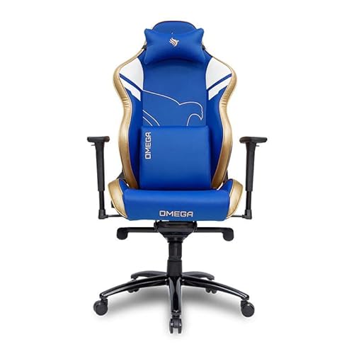 CADEIRA GAMER PICHAU OMEGA, AZUL E DOURADA, PG-OMG-BLU01