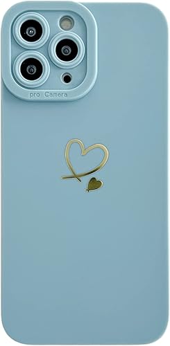Miniatura 3 de Qokey Funda para iPhone 11 Pro Max de 6.5 pulgadas (2019), lindo corazón de amor chapado en lateral y parte trasera con lente anticaída, protección