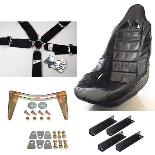 JEGS 70250K12 Pro High Back II Race Seat Kit Includes: Black Seat Black Seat Cov