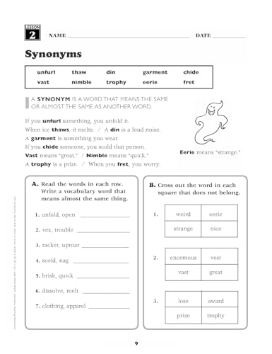 240 Vocabulary Words Kids Need to Know, Grade 4: 24 Ready-to-reproduce Packets That Make Vocabulary Building Fun & Effective - Image 7