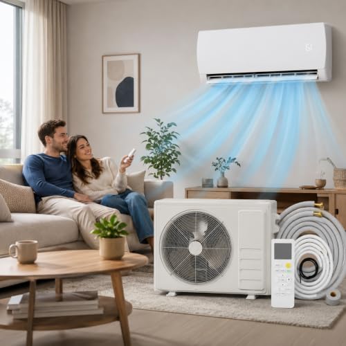 Uthfy 12000BTU 115V Mini Split Air Conditioner, 19 SEER 2, Ductless Inverter Heat Pump 1 Ton, Pre-charged Mini Split AC Units and Heat Up to 750sq.ft, Installation Kits Included by Uthfy - Used condition - Image 9