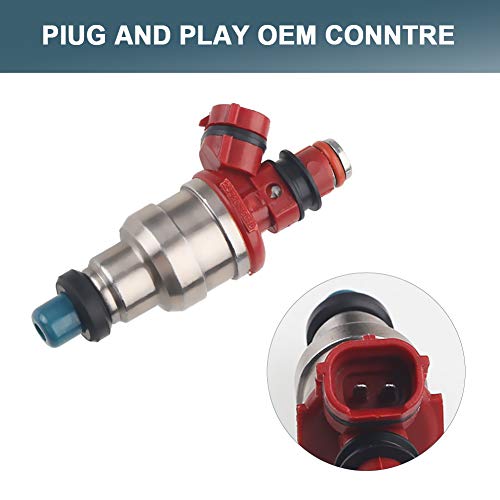 JDMON Compatible with Fuel Injectors Toyota 4Runner Pickup DLX SR5 RN02 2.4L 1989 1990 1991 1992 1993 1994 1995 23250-35040 4pcs
