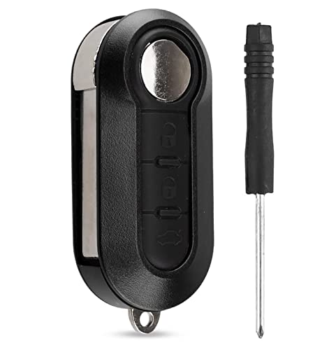 HooRLZ Coque Clé Fiat, Compatible pour Fiat 500 Peugeot Citroen Relay Brava Bravo Evo Grande Doblo Ducato Panda Punto, Boitier Clé Fiat Ducato, TéLéCommande Fiat Punto, Clef Fiat Doblo - 3 Boutons