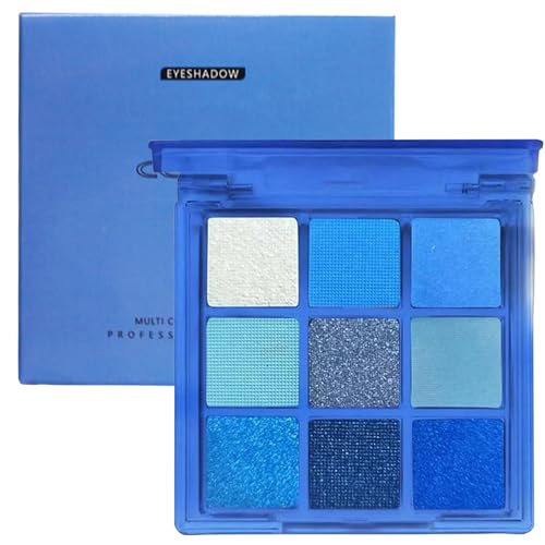 Royal Blue Glitter Eyeshadow Palette for Women - Highly Pigmented Long-lasting Waterproof Makeup with Shimmer & Matte Eyeshadow - Perfect for Highlighting Your Eyes