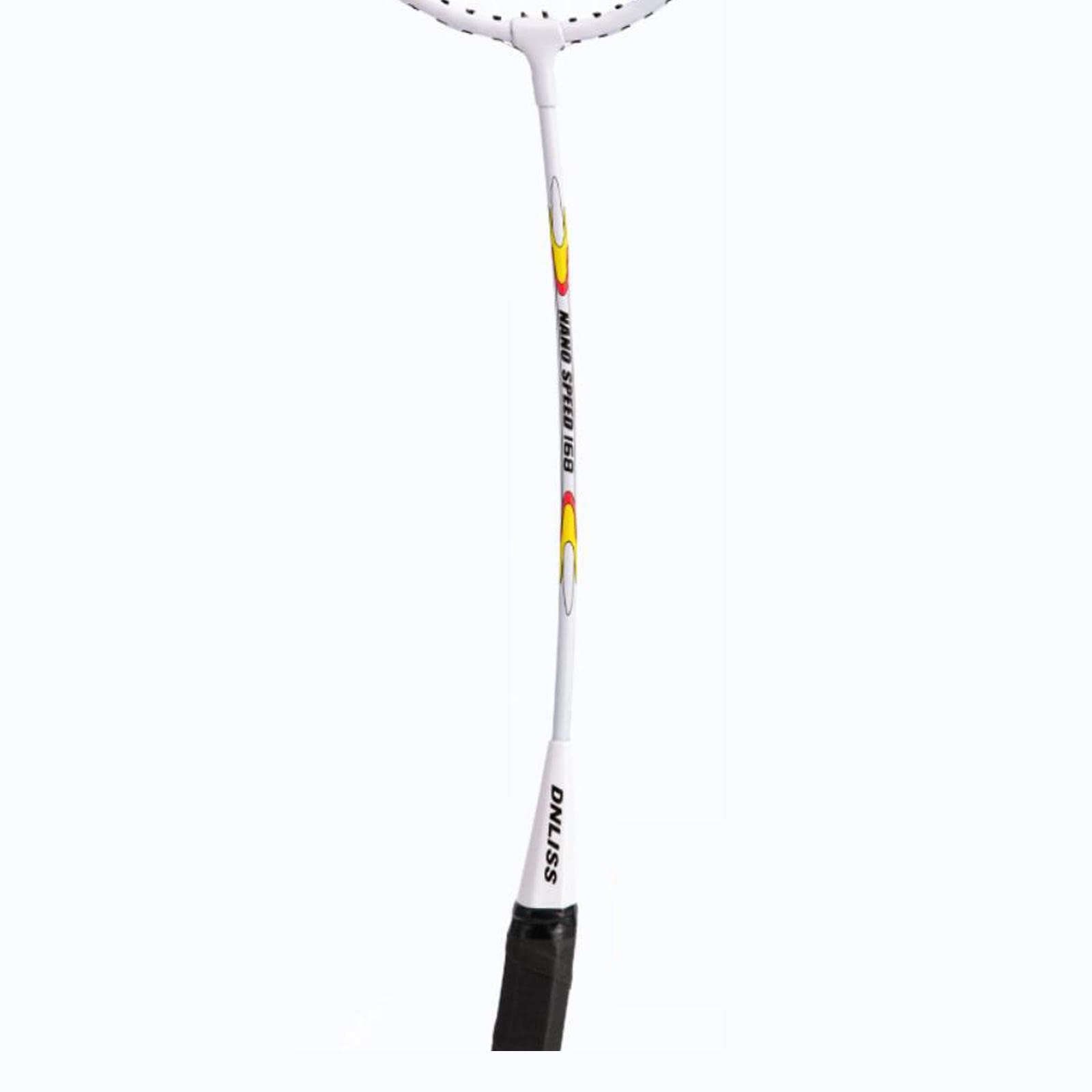 2 Pezzi Racchette da Badminton Set Allenamento Doppio Racchetta Leggera Struttura Resistente Ferro Lega Adatte per Giocare in Giardino Principianti