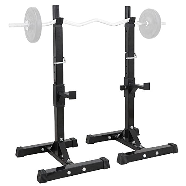 ZENY Adjustable Squat Barbell Rack Stand, Bench Press Rack for Home Gym Strength Training, Max Load 550LB