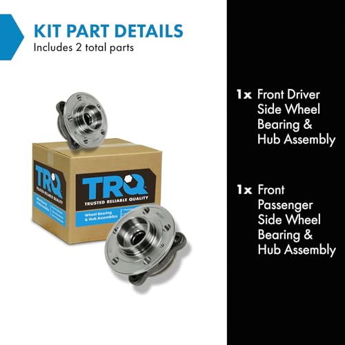 Image of TRQ Front Driver and Passenger Side Wheel Bearing and Hub Assembly Set 2 Piece Compatible with 2003-2006 Volvo XC90 2007 XC90 to Chassis # 367133