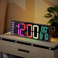 JALL 10 . 5 '' Digital Large Alarm Clock with 8 in 1 RGB Colors, Date, Month, Temperature LED JALL 10 . 5 '' Digital Large Alarm Clock with 8 in 1 RGB Colors, Date, Month, Temperature LED item