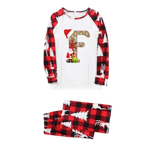 Passender Weihnachtspyjama für Familie, A-Z, Buchstaben, grafischer Weihnachtspyjama, Nachtwäsche, Weihnachtspyjama, Familien-Set, Crimbo-Nachtwäsche, Weihnachtspyjama, Familien-Sets, F, S