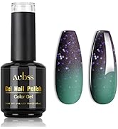 AUBSS Gel Polish Color Changing Gel Nail Polish Glitter Sparkle Green Purple Mood Temperature Cha...