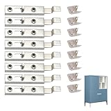 Pestillo de metal para armarios - 8 unidades, 70 mm, Cierre Recto de Acero Niquelado on Tornillos Visibles, Soluciones de Seguridad para Muebles, para Armarios y Puertas