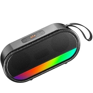 Portable Bluetooth Speaker with LED Lights, 24W Loud Sound Punchy Bass, Portable Wireless Up to 10H Playtime, Built-in Mic Bluetooth 5.3, IPX6 Waterproof Wireless Speaker for Home/Outdoor/Party/Beach