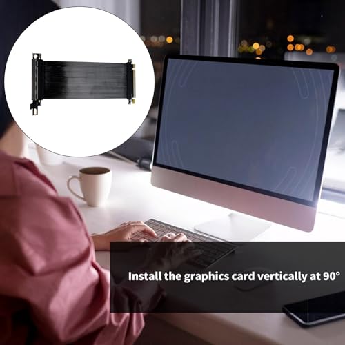 Câble vertical pour GPU PCIe 5.0 X16 idéal pour boîtier PC gaming vitré - 7