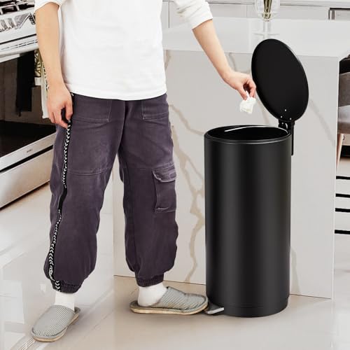 Caneca de basura redonda 30 L con tapa y pedal miniatura 6