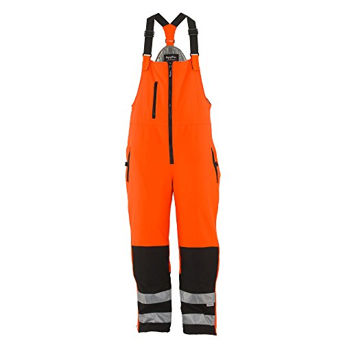 RefrigiWear Men's HiVis Insulated Bib Overalls, -20Â°F (-29Â°C), 2XL, Orange
