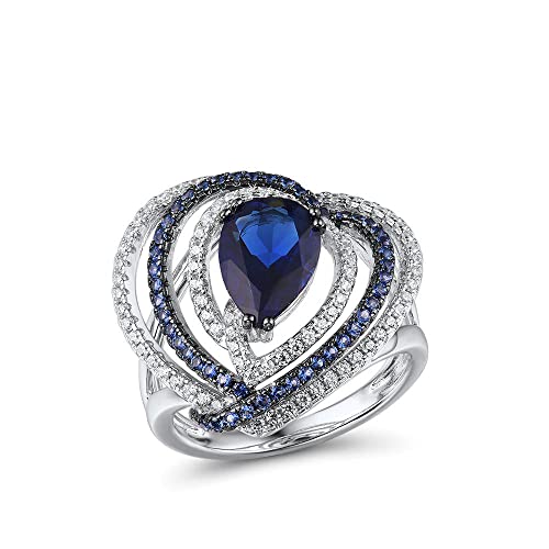 Bague argent cœur pur et pierres bleues, l'accessoire parfait pour briller en fête