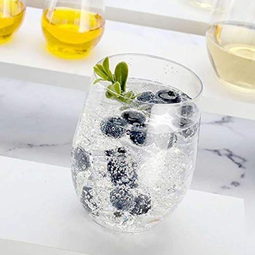 Plastic Wine Glasses 64Pcs - 12Oz Unbreakable Wine Tumbler - Hard Plastic Crystal Cut Whiskey Glasses - Clear Disposable Red Wine Goblet - Bulk Party Cocktail Cup For Wedding, Birthday & All Occasions #TOP2