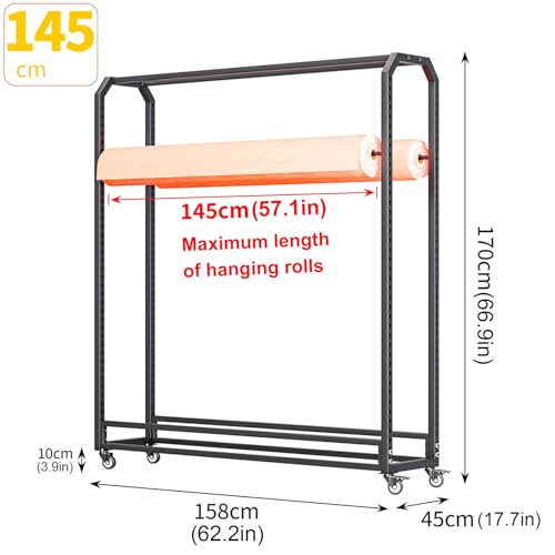 Regolabile Rolling Tessuto Sto RackPortable Campione in vinile nizer con ruote Asta mobile per artigianato efficiente e forniture di cucito Sto