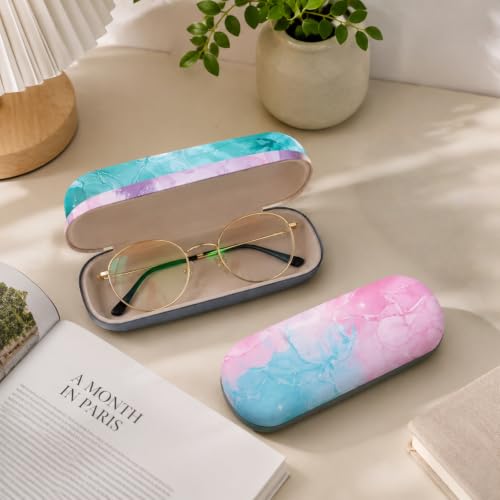 Image of 3 Pack Glass Cases Hard Shell, Portable Hard Eyeglasses Case Linen Fabrics Eyeglass Organizations for Women Girls