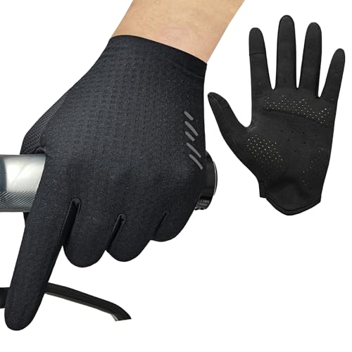 VXW Bike Gloves for Men Women Cycling - with Reflective Strips &Anti-Slip Shock-Absorbing Pad for Bicycle/Mountain Bike/Workout/MTB/Gym (Black, Medium) by VXW - Used condition - US$12.63