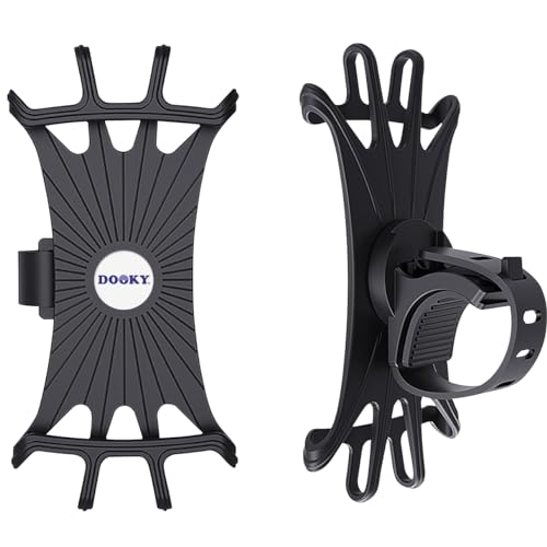 Dooky Supporto Universale Per Cellulare, Supporto Per Smartphone Per Passeggino, Pratica Maniglia Per Telefono Per Tutte Le Marche E I Modelli Mobili, Girevole A 360°, Adatto Per Bicicletta E Sedile Posteriore Dell'auto, Colore: Nero - 3