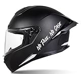 STICKY DUDE No Face No Case Motorcycle Helmet Sticker Biker Rider, 8.66x1.32in (White)