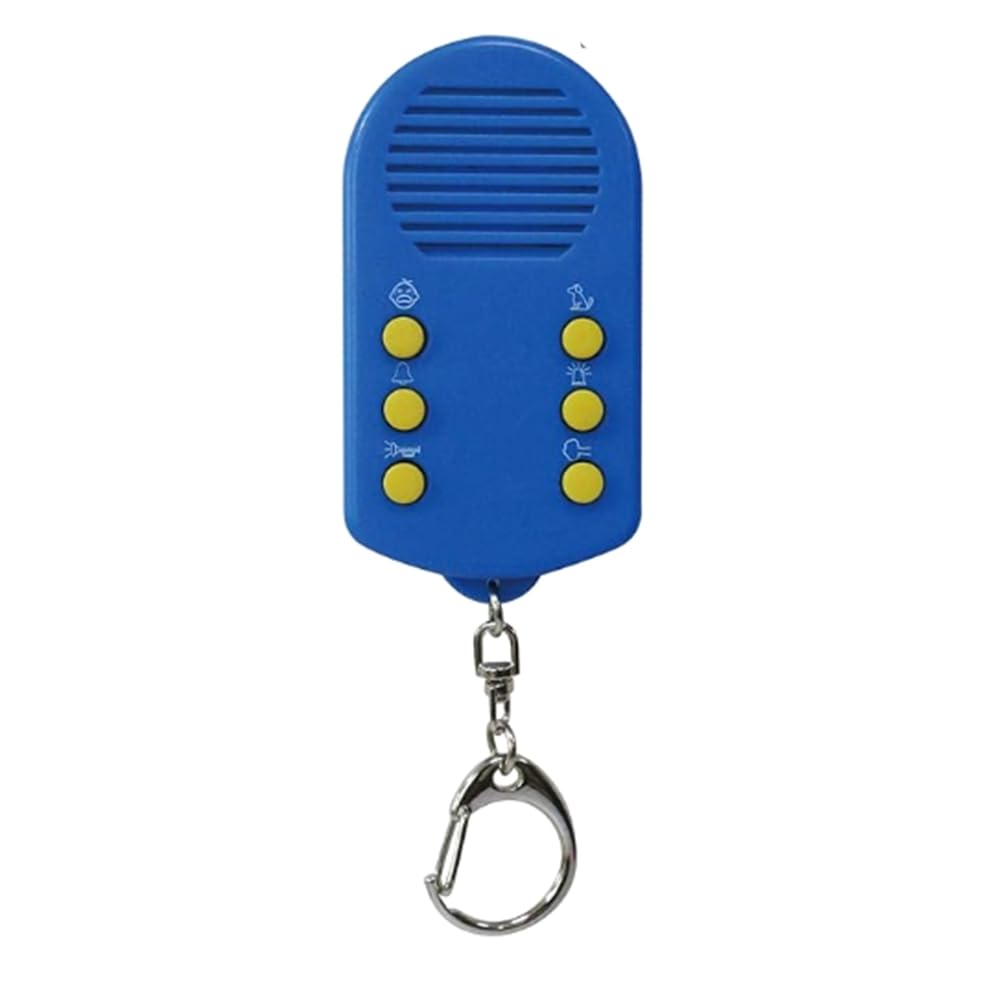 CTRLZS Compact 6-Button Keychain Featuring 6 Sound Effects Including Alarm Sounds Dog Barks and More Design