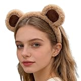Bärenohren Damen | Niedliches Plüsch Cosplay Haarband,Erwachsene Tierohren Verkleidung Stirnband,Für Partys, Feierlichkeiten, Fotoshootings, Veranstaltungen, Tägliche Gesichtsreinigung, Damen Und