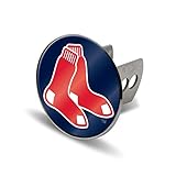 MLB Boston Red Sox Laser Cut Metal Hitch Cover, Large, Silver