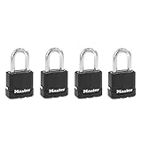 Master Lock M115XQLF Magnum Heavy Duty Outdoor Padlock with Key, 4 Pack Keyed-Alike