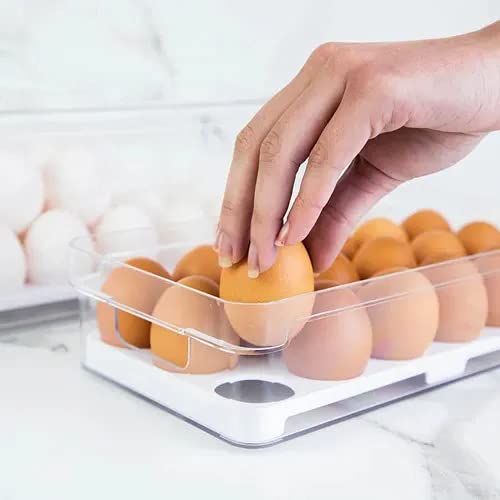 Organizador de Geladeira Porta 18 Ovos Com Tampa Ou Compacto