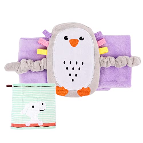 Image of Superse Colic and Gas Relief for Newborns - Colic Calm Baby Heating Pad Belly Band for Upset Stomach and Baby Reflux - Warm Aroma Stomach Band for Fussy Infant Gas with Washcloth (Purple Penguin)