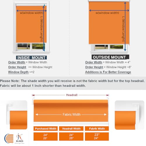 Image of 100% Blackout Roller Blinds for Windows | UV Protection & Thermal Insulated Fabric | Privacy Window Shades for Home & Office | Easy Install