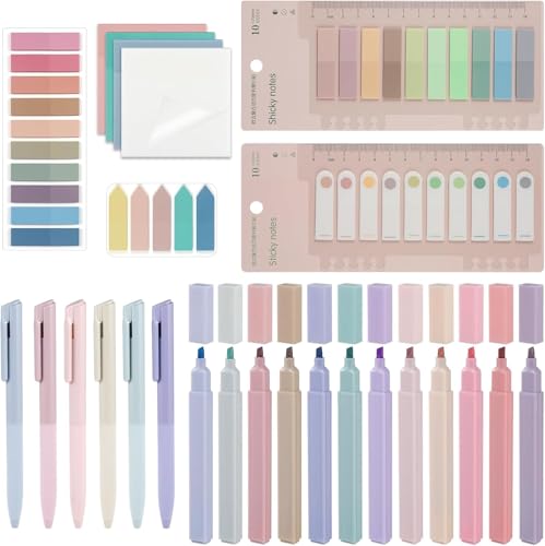 moinkerin 900 Stücke Haftnotizen mit 12 Stück Textmarker...