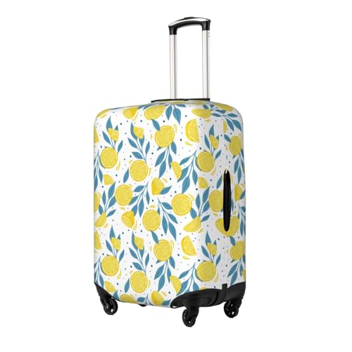 Lemons and Leaves Print Luggage Cover Washable Elasticated Suitcase Covers TSA Approved Stylish Dust and Scratch Resistant Case Protector for Kids and Adults2