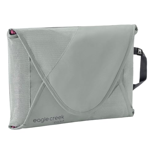 Eagle Creek Pack-It Original Garment Folder - Travel Garment Bag with Compression Wings to Maximize Luggage Space - Convenient Top Handle - Quick Drying Material - Storm Grey - Medium