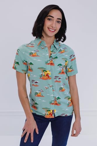 Image of Disney Lion King Girls Matching Family Hawaiian Button Down Shirt Toddler to Adult Sizes (2T - 2XL)