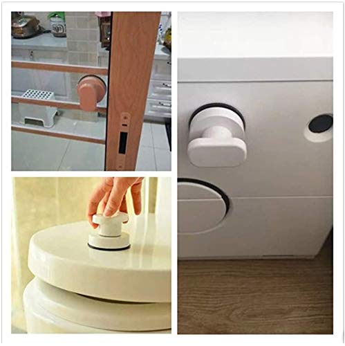 ProLeo Suction Cup Handles, Pack of 2 PVC & ABS, for Doors Fridges, Drawers, Cupboards, Bathroom, Balcony, Tiles, Glass, White & Silver - Image 3