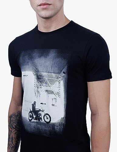Image of Revolt Streetwear SINDICATE Men Revolt Men's Casual Round Neck 100% Cotton T-Shirt - Photographic Print (Jet Black, L)