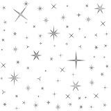 TOARTi Sparkle Star Wall Decal （114pcs） Silver Stars Wall Stickers Removable Vinyl Wall Stickers for Kids Rooms Decor Silver Wall Decal for Stars Home Decoration,Silver