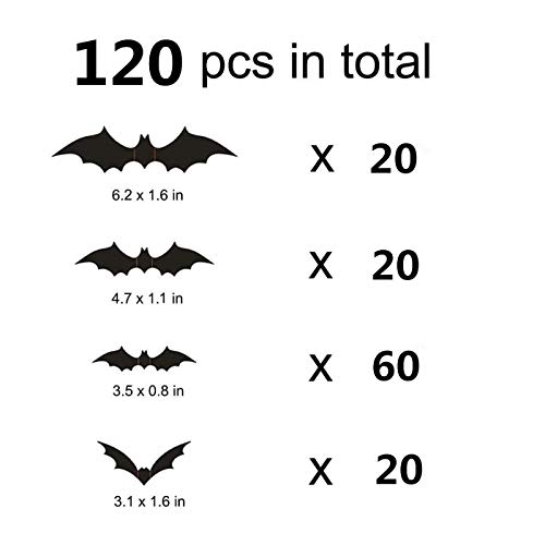 Minleer Halloween Pipistrell, 3D Pipistrelli di
