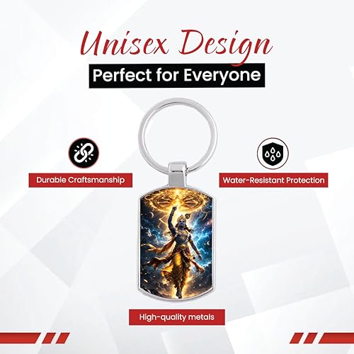 Image of Stylish Metal Keychains with Permanent Glossy Print - Inspirational Quotes & Spiritual Designs - Perfect Key chains for loved ones, Personal Use, Gifts & Return Gifts