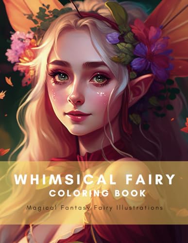 Whimsical Fairy - Fantasy Coloring Book - Magical Fantasy Fairy Illustrations - Help Relieve Stress, Anxiety, Tension: Coloring Book for Adults