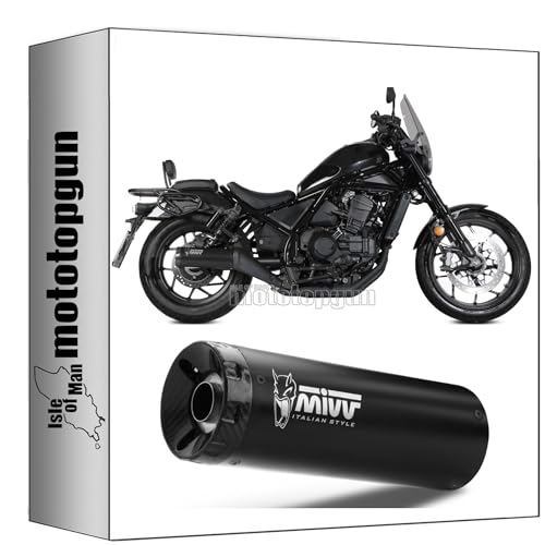 Échappement Mivv Honda Rebel 1100 : performance acier noir carbone et catalyseur OEM