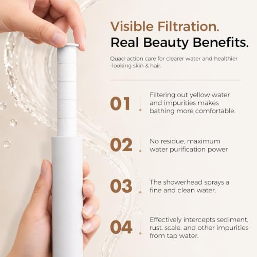 Korean Beauty VC Scent Handheld Filter Shower Head with Rotary Switch | Anti-Chlorine Hard Water Filter, Gentle Skin & Smooth Hair, Easy Install - image 4