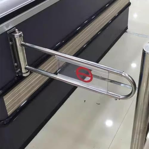 Entrance Safety Gate for Channel Supermarket Shopping Malls, Retractable Import Export Barriers Guard, 1 2 4 Pcs Swing Gate Revolving Door(Silver+clear,4pcs)