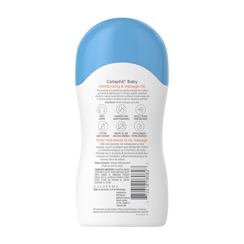 Cetaphil Baby Moisturizing and Massage Oil with Organic Calendula - 99% Natural - Paraben, Colourant and Mineral Oil Free, 200ml - Image 3